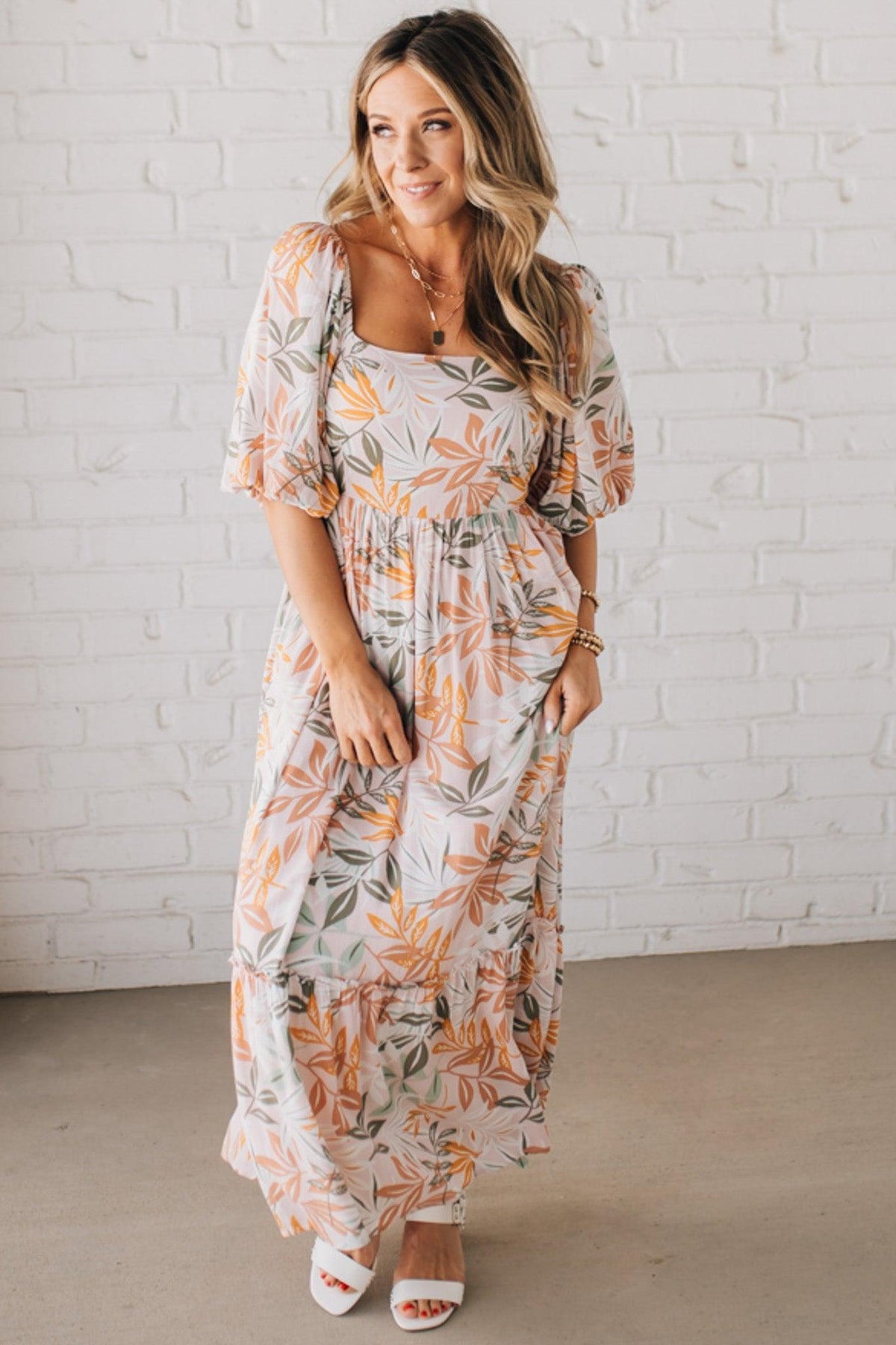 Aurelia Floral Maxi Dress - Light Pink