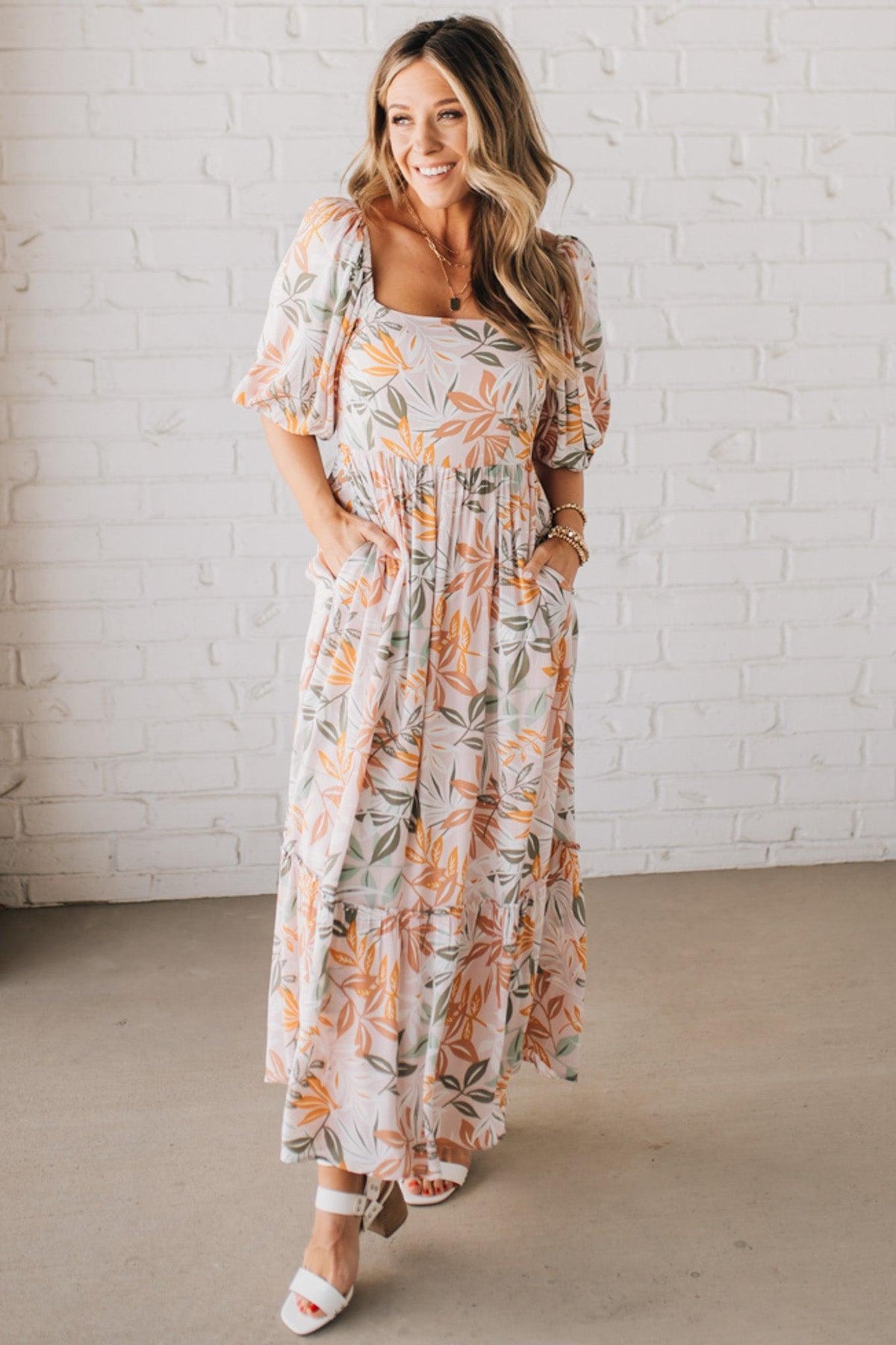 Aurelia Floral Maxi Dress - Light Pink