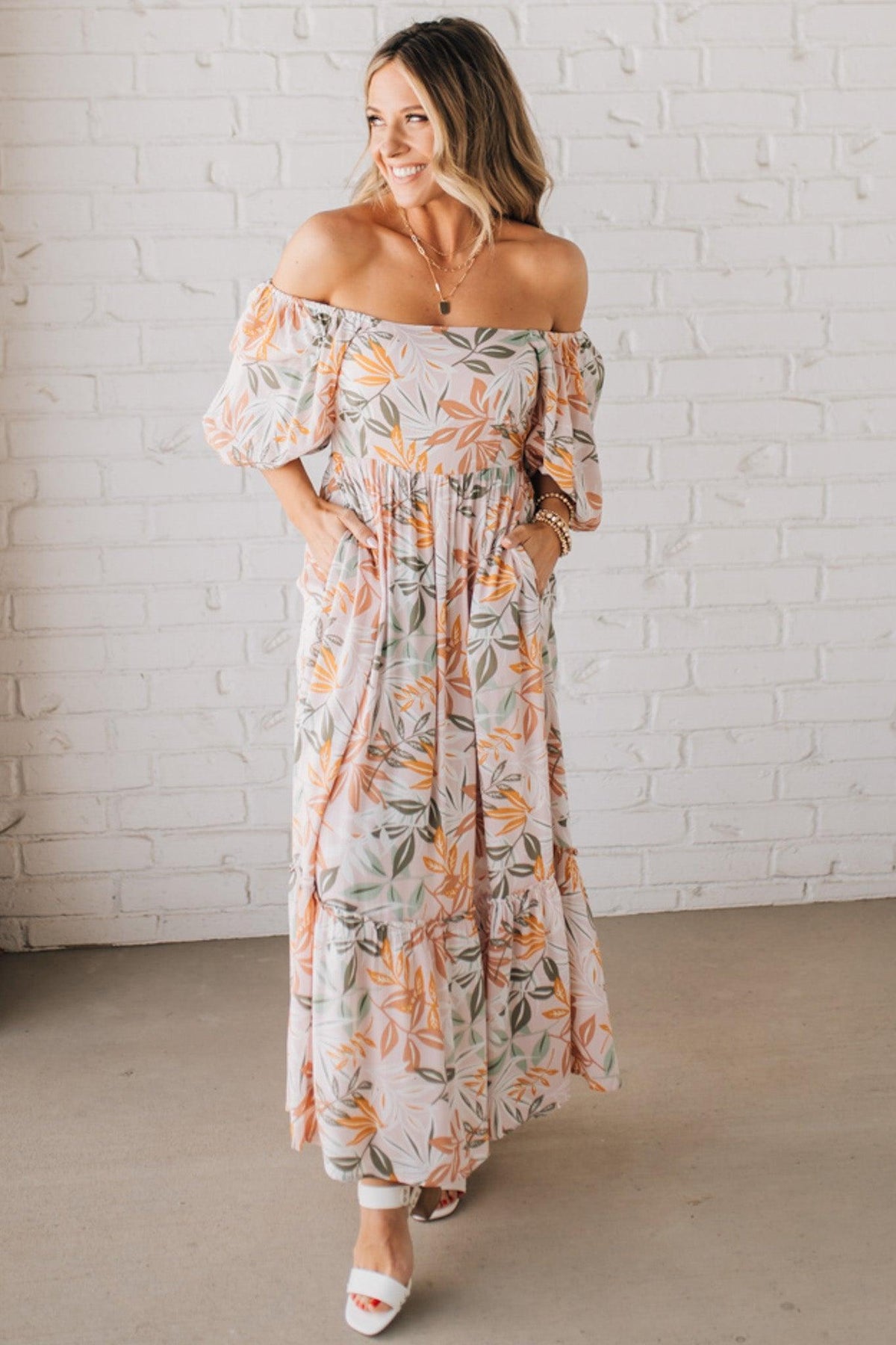 Aurelia Floral Maxi Dress - Light Pink