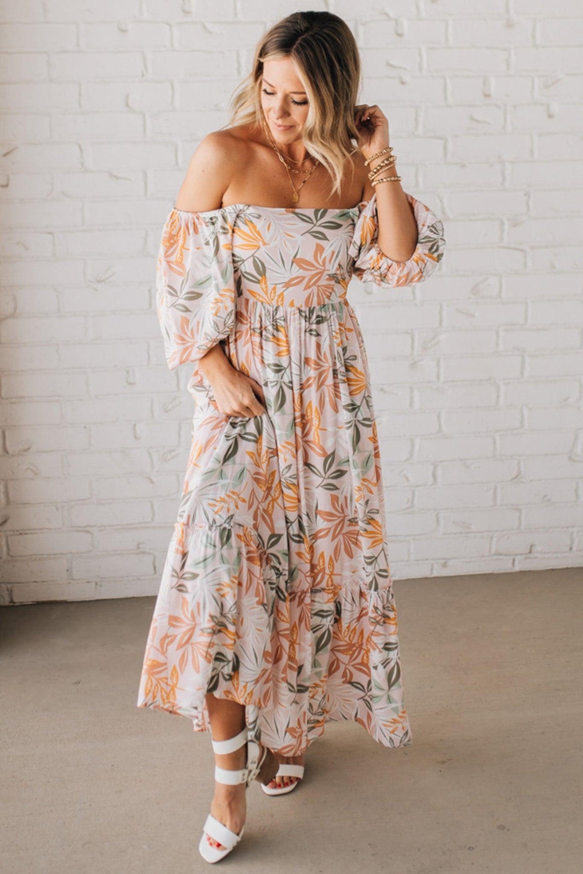 Aurelia Floral Maxi Dress - Light Pink
