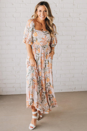Aurelia Floral Maxi Dress - Light Pink