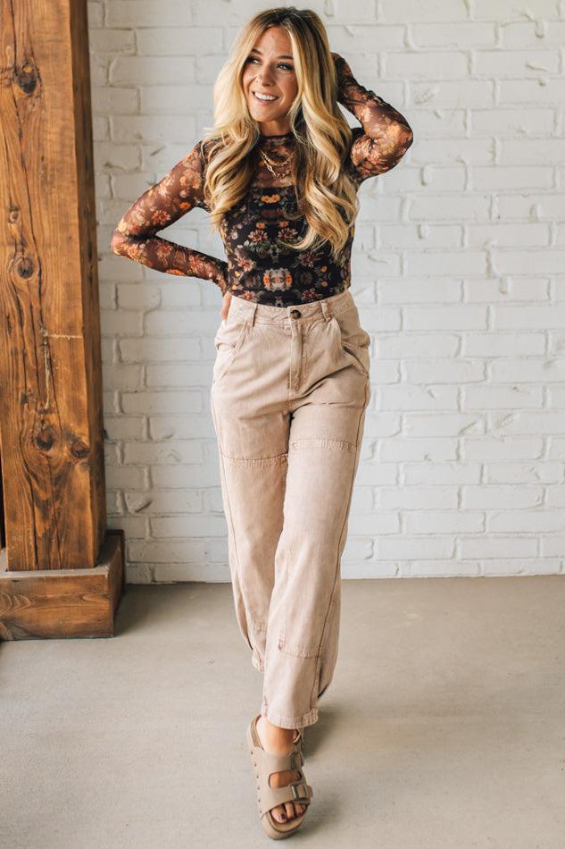 Autumn Floral Mesh Top