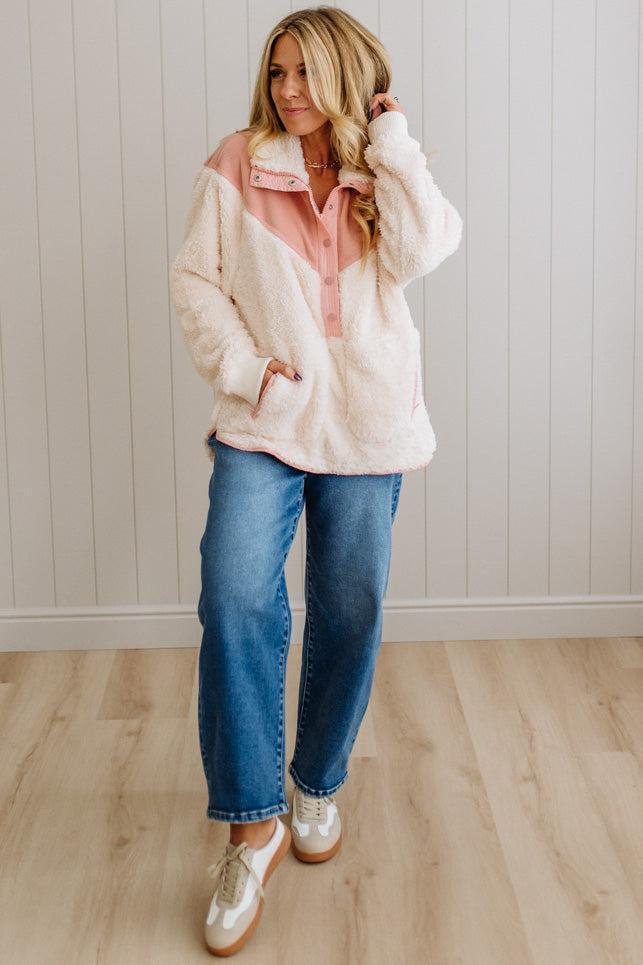 Blocked Sherpa Pullover