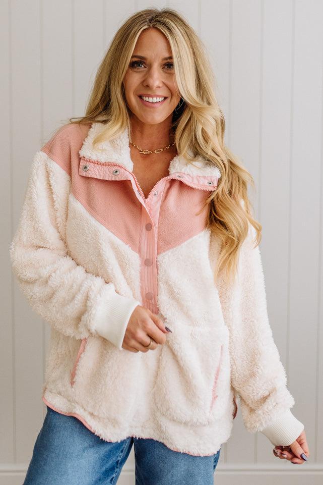 Blocked Sherpa Pullover