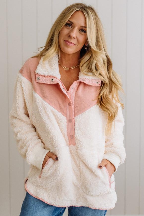 Blocked Sherpa Pullover