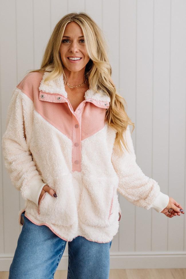 Blocked Sherpa Pullover