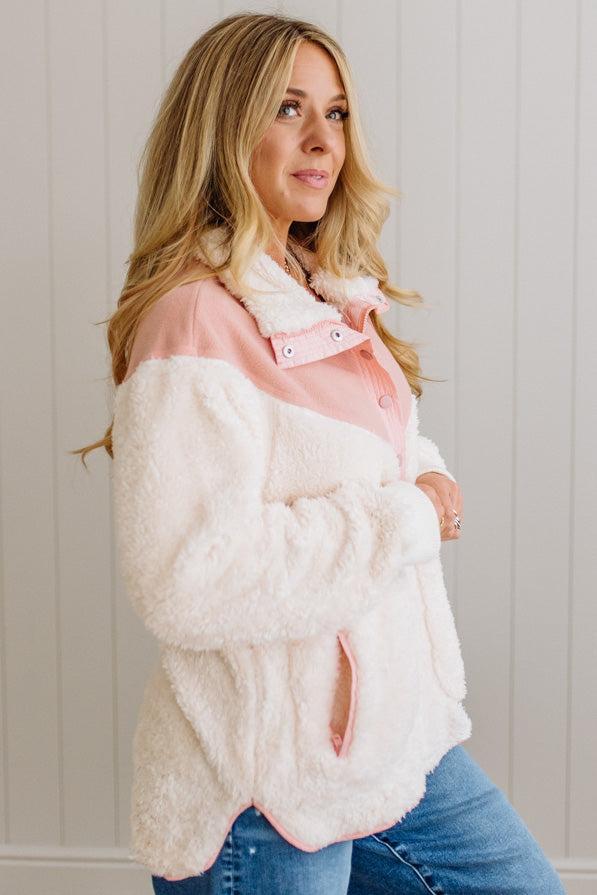 Blocked Sherpa Pullover