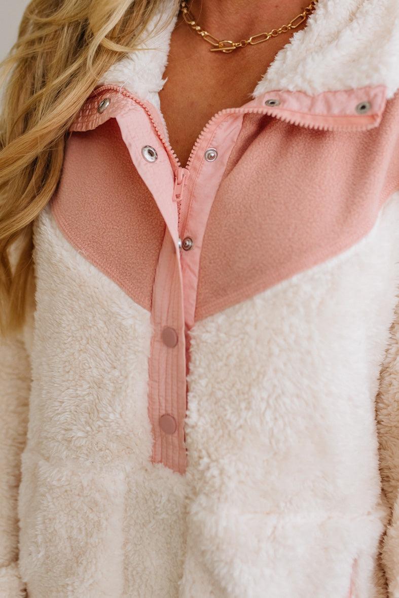 Blocked Sherpa Pullover