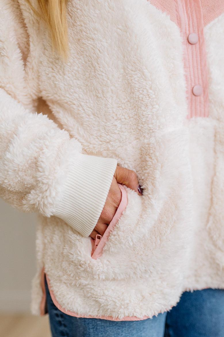 Blocked Sherpa Pullover