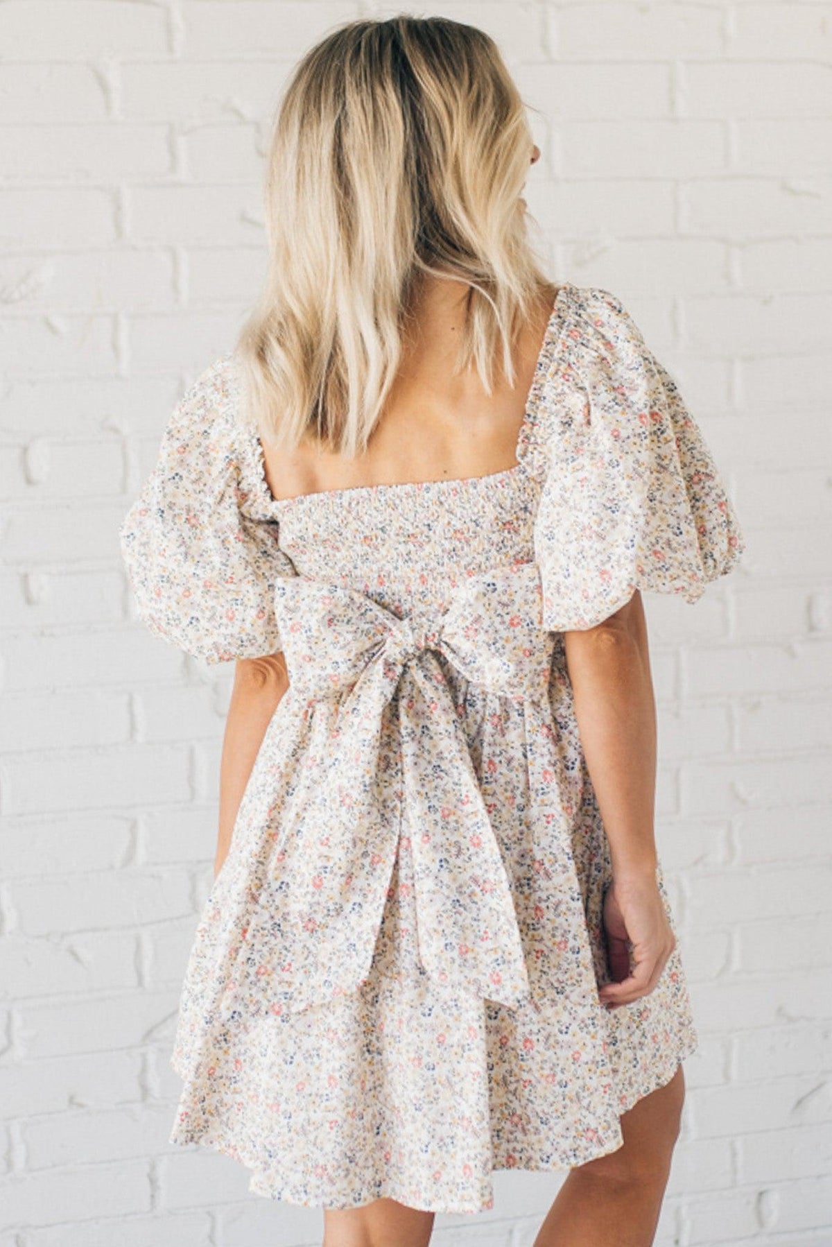 Blooming Bow Detail Mini Dress
