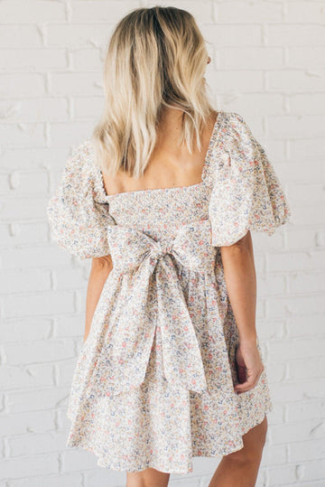 Blooming Bow Detail Mini Dress