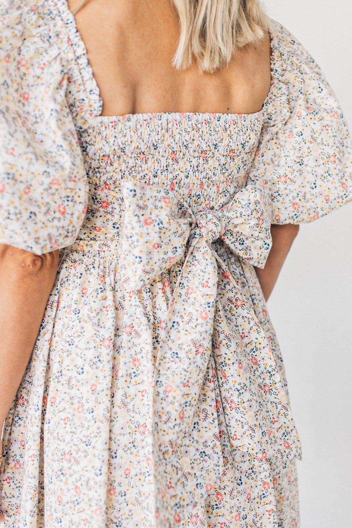 Blooming Bow Detail Mini Dress