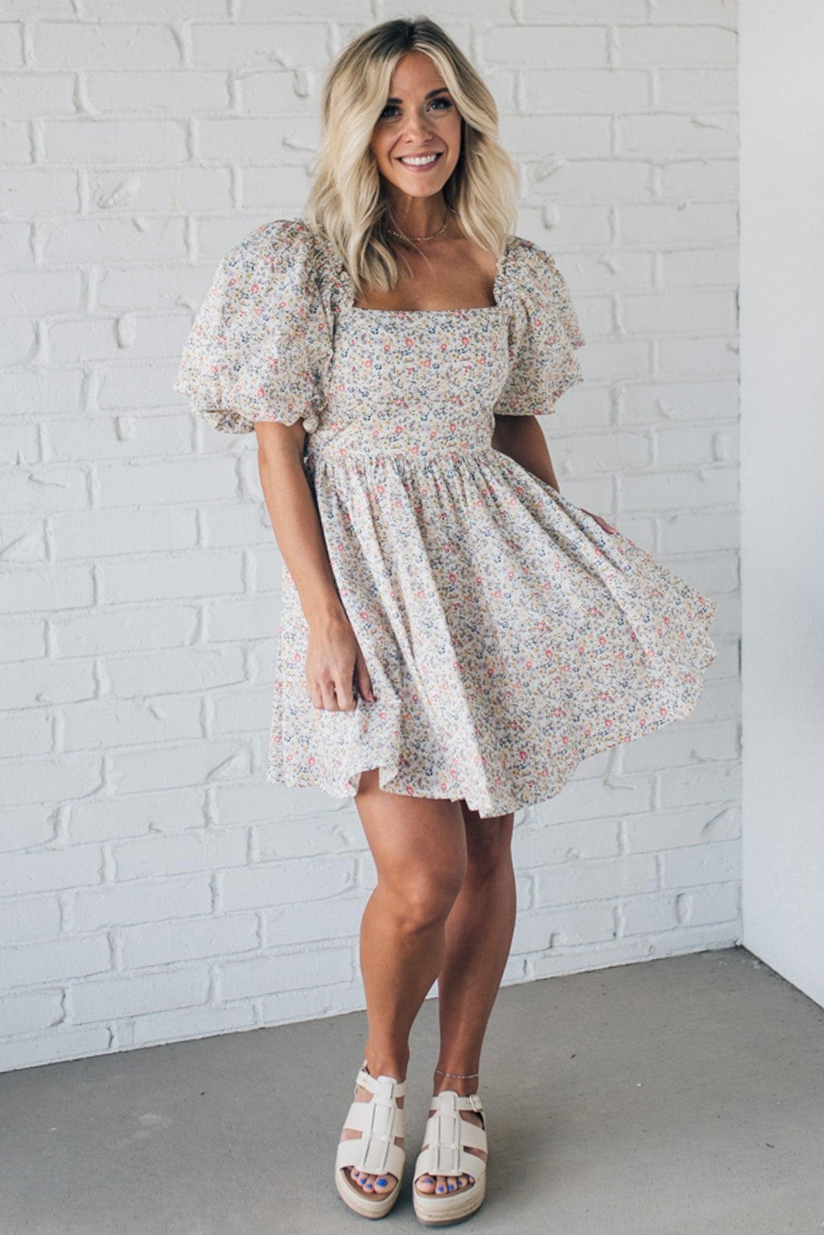 Blooming Bow Detail Mini Dress