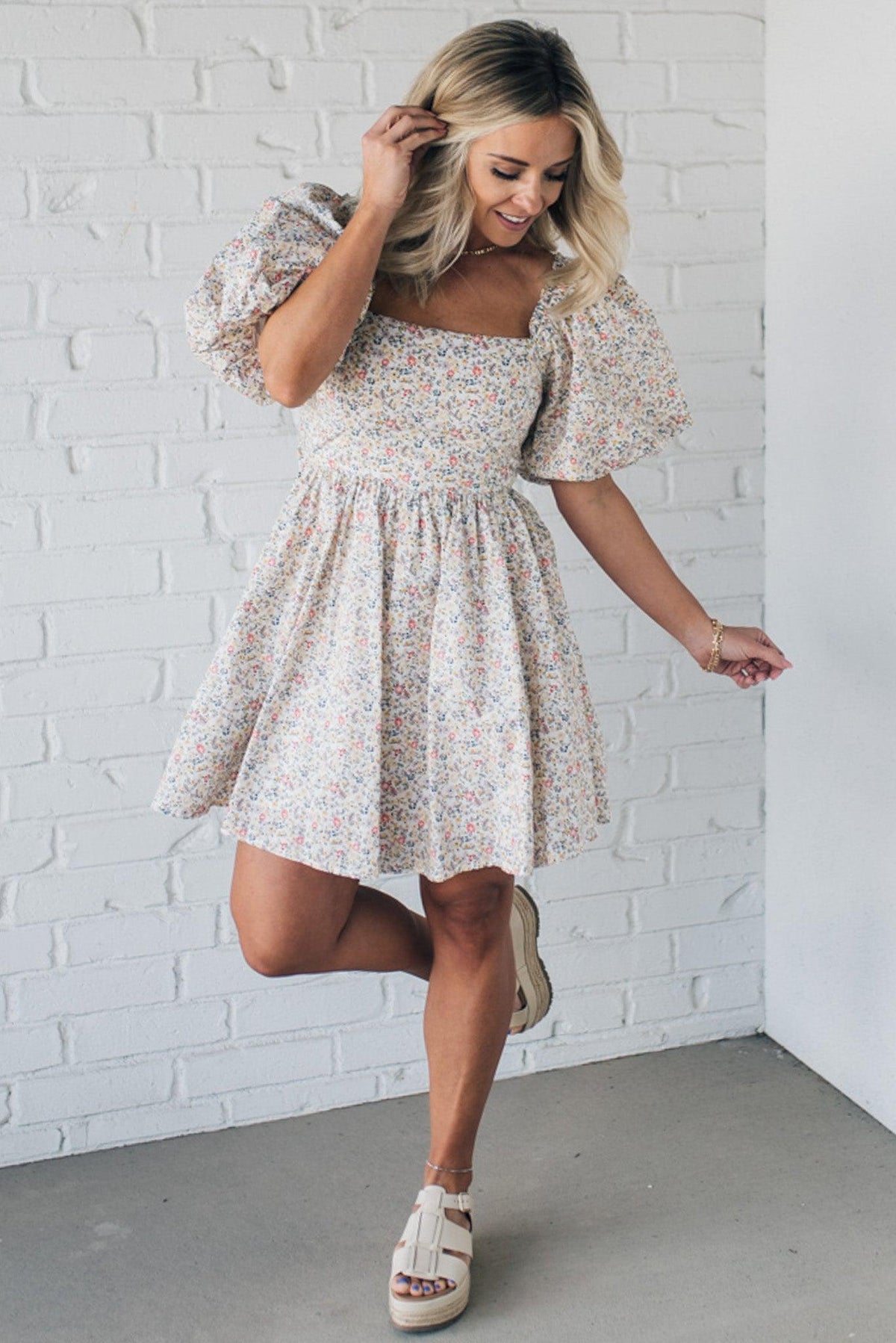 Blooming Bow Detail Mini Dress