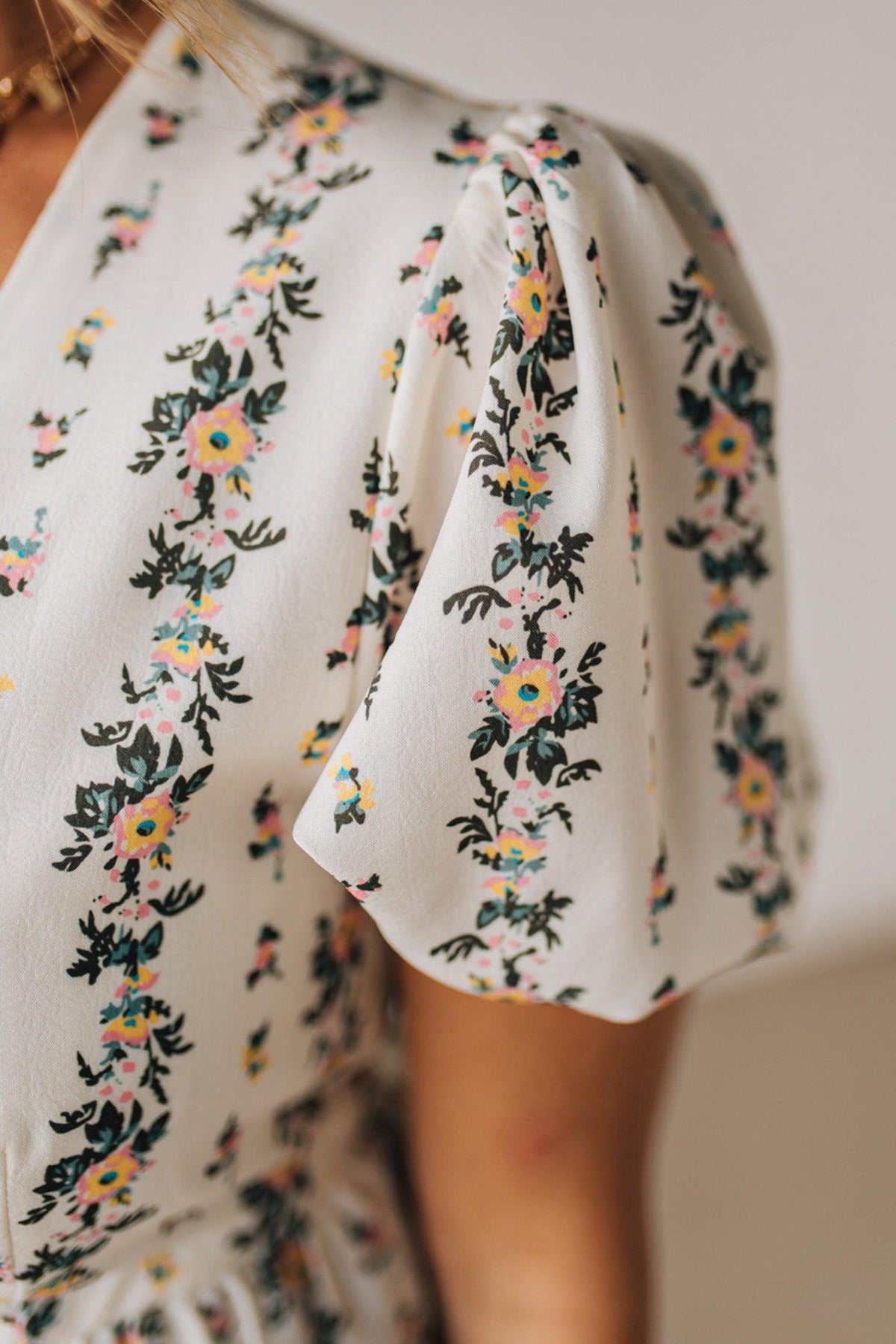 Blooming Tie Front Peplum Top