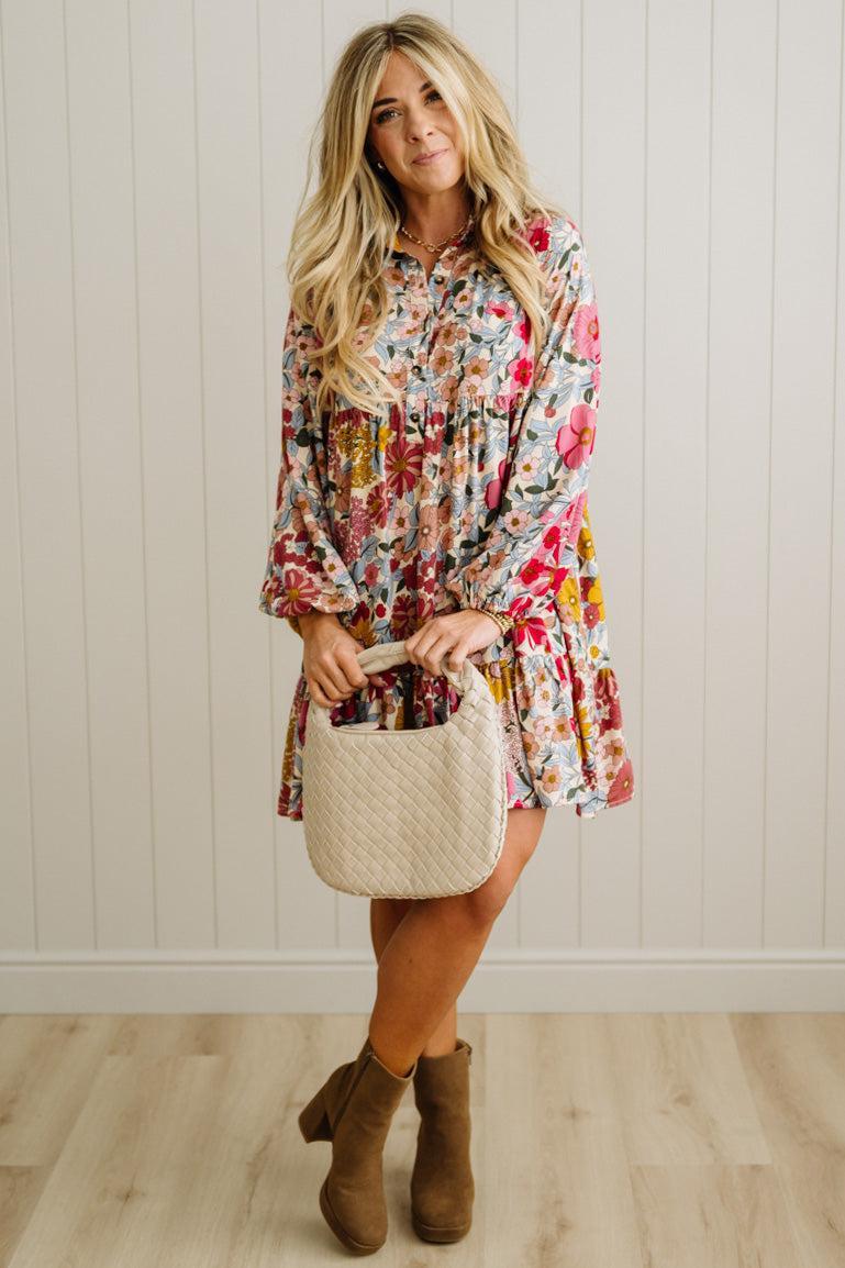 Bold Floral Tiered Dress