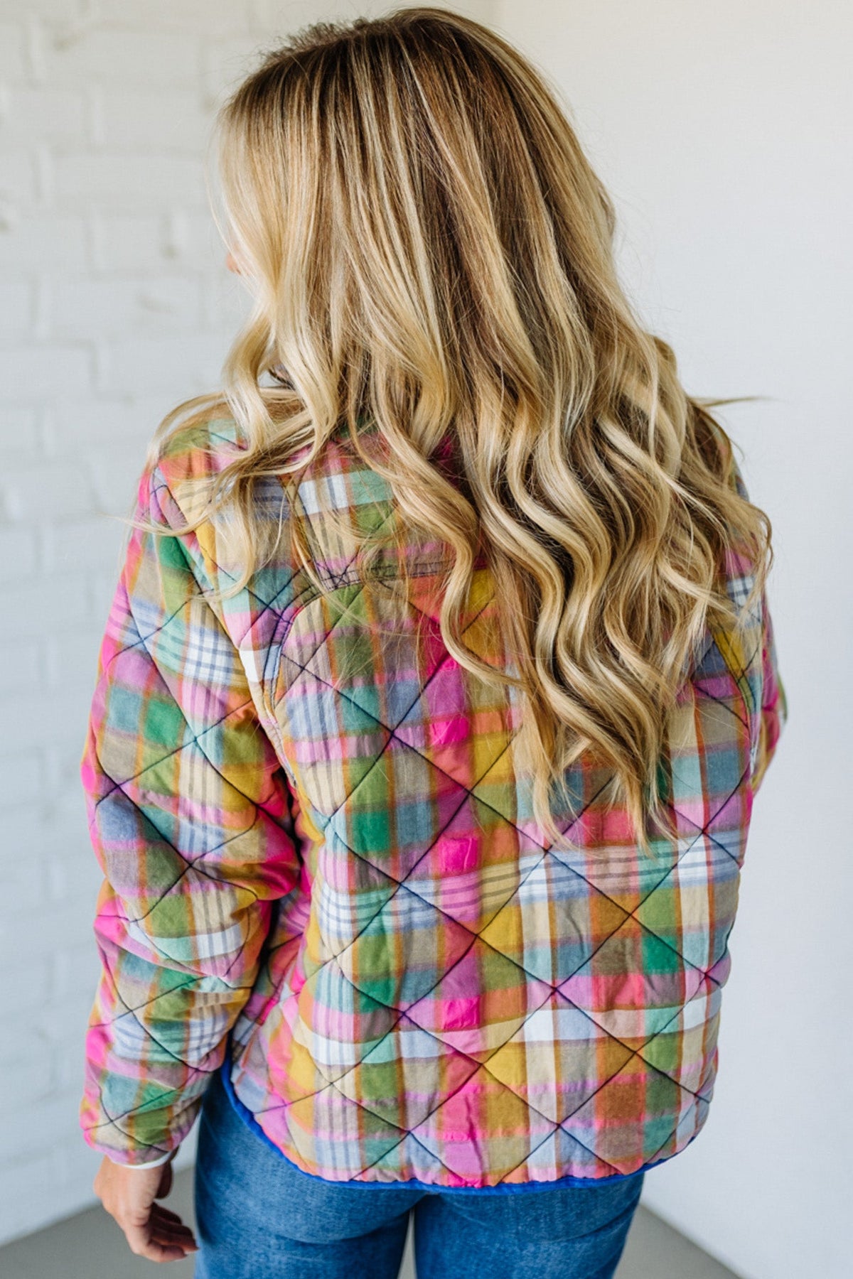 Bright Vintage Plaid Quilted Jacket