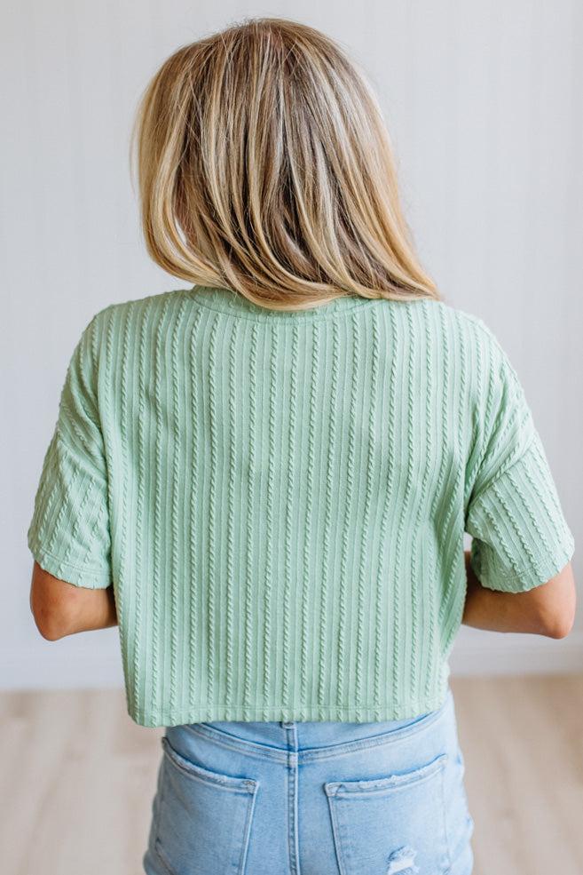 Cable Knit Boxy Crop Top