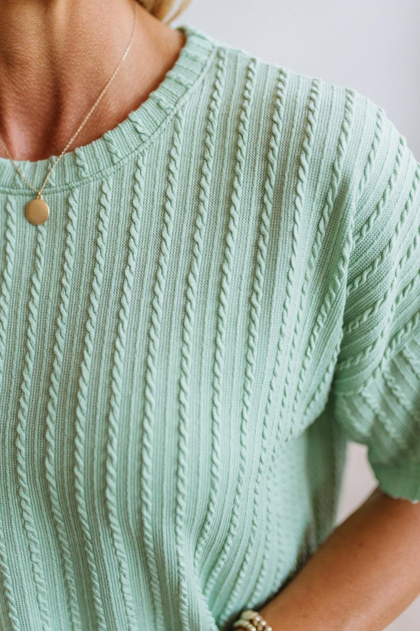 Cable Knit Boxy Crop Top