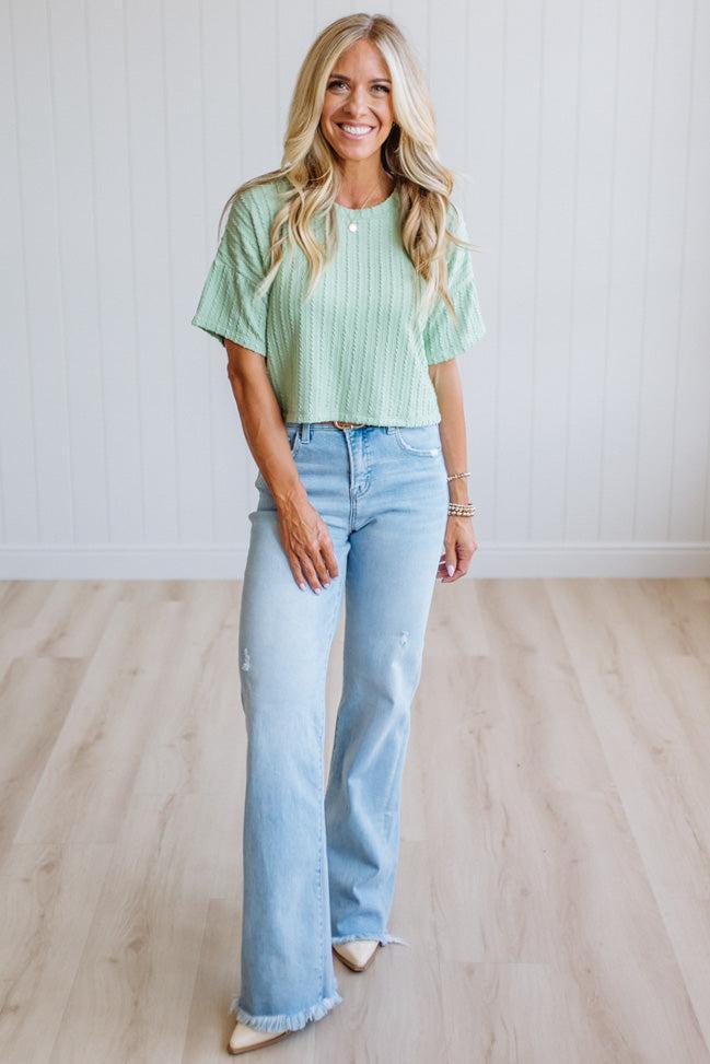 Cable Knit Boxy Crop Top