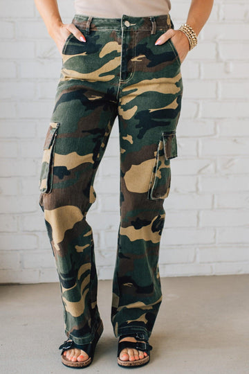 Camo Cargo Mid Rise Jeans - SO ME