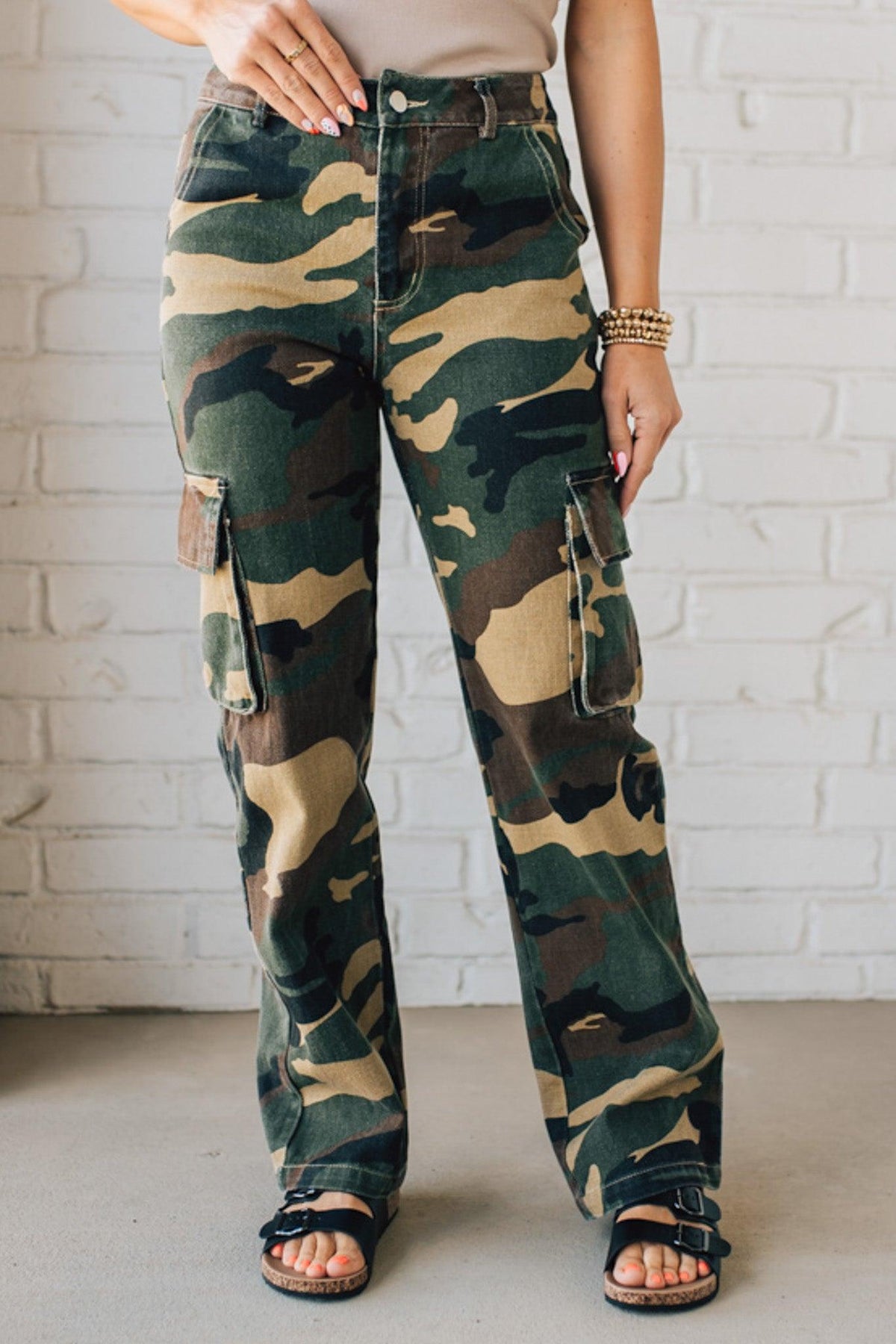 Camo Cargo Mid Rise Jeans - SO ME