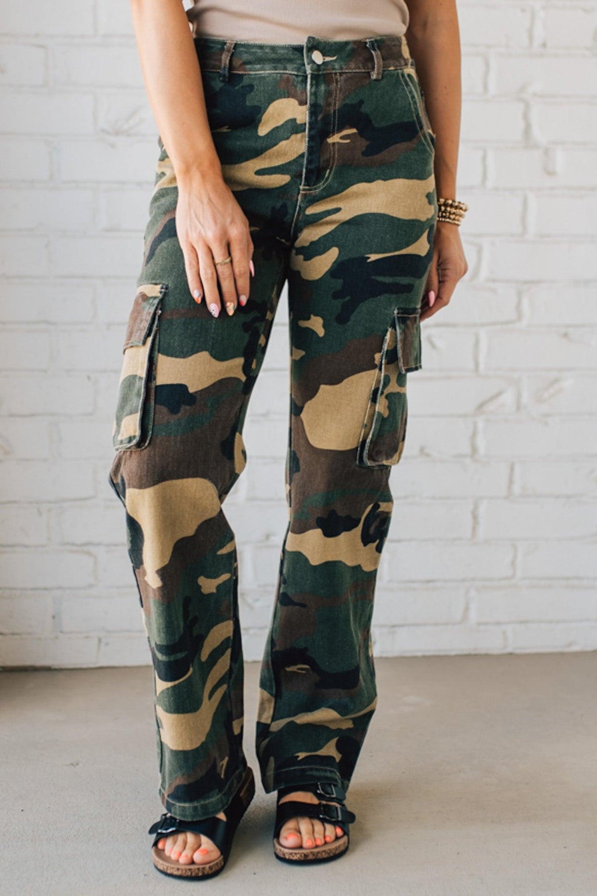 Camo Cargo Mid Rise Jeans - SO ME