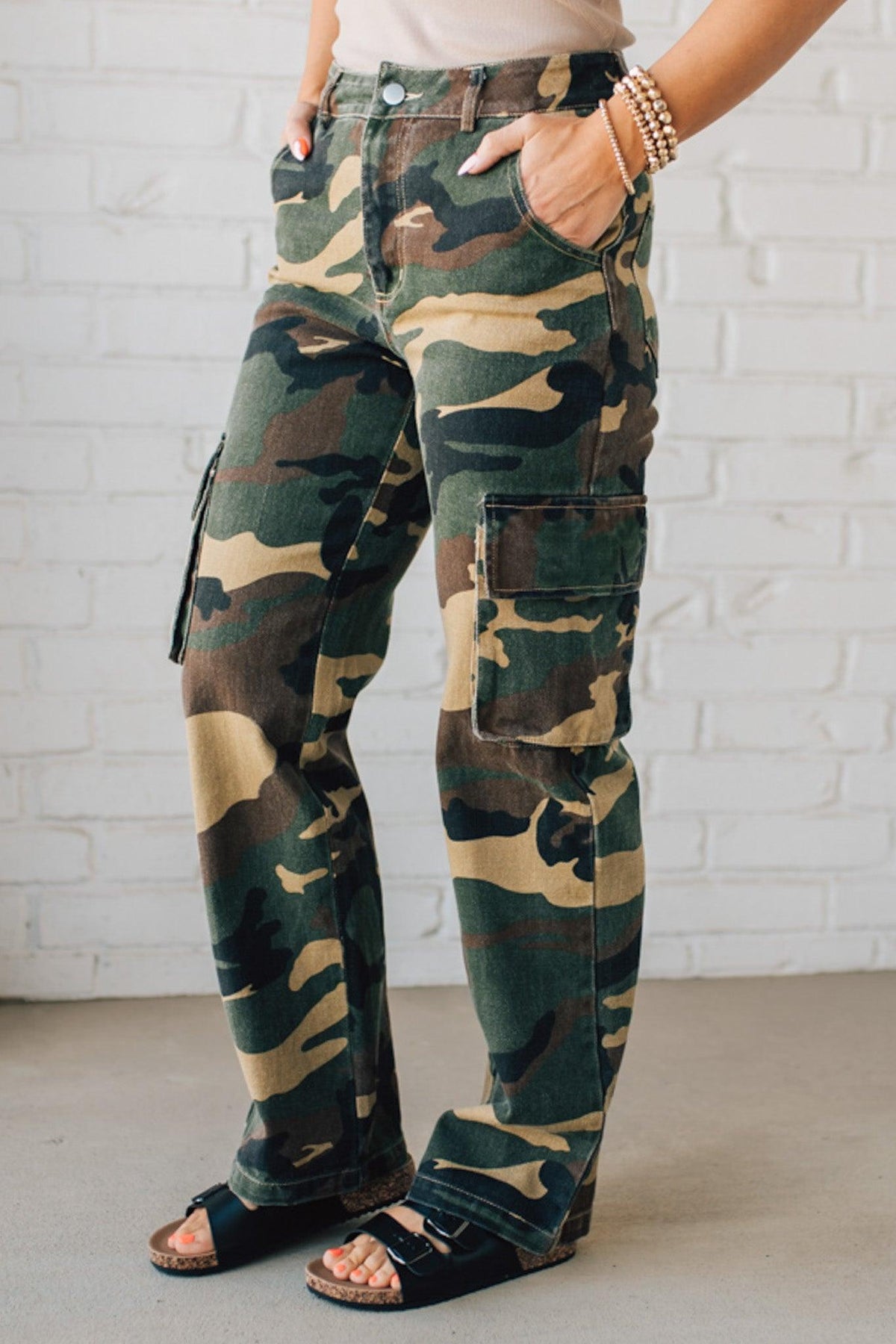 Camo Cargo Mid Rise Jeans - SO ME