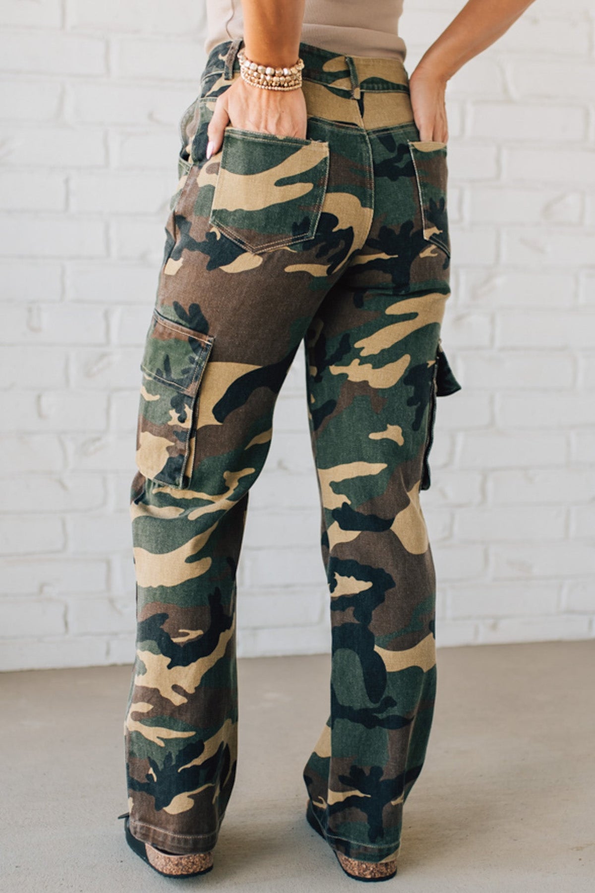 Camo Cargo Mid Rise Jeans - SO ME