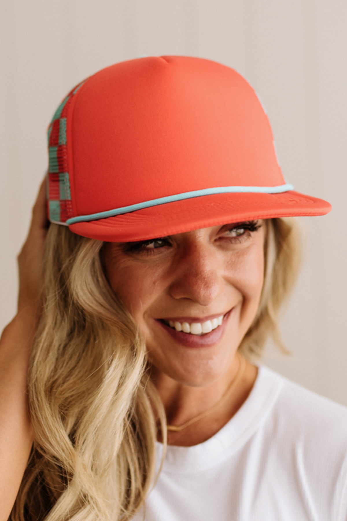 Checkered Mesh Back Trucker Hat