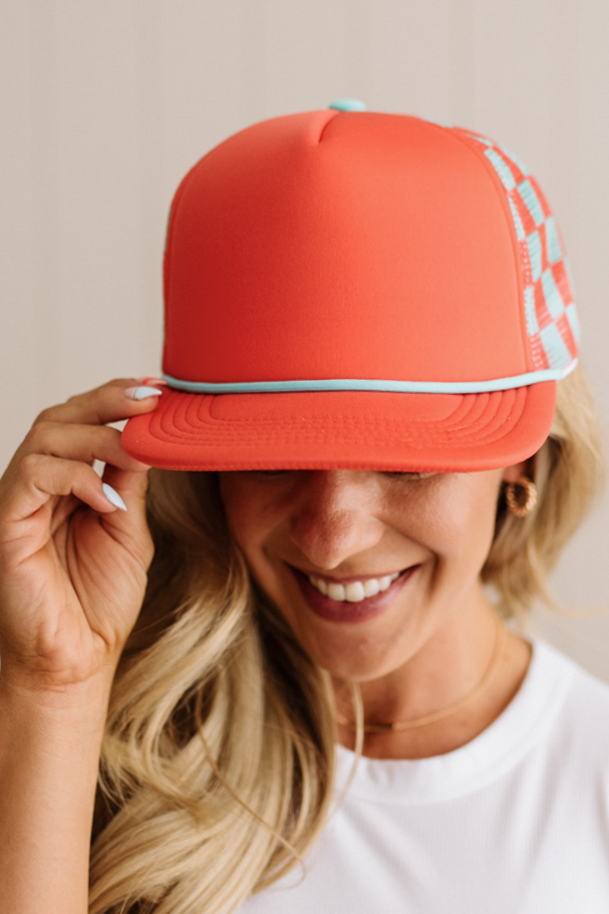 Checkered Mesh Back Trucker Hat