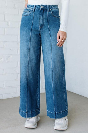 Chelsey High Rise Pin Tuck Denim - ANNIEWEAR