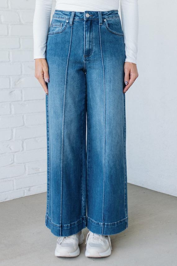 Chelsey High Rise Pin Tuck Denim - ANNIEWEAR