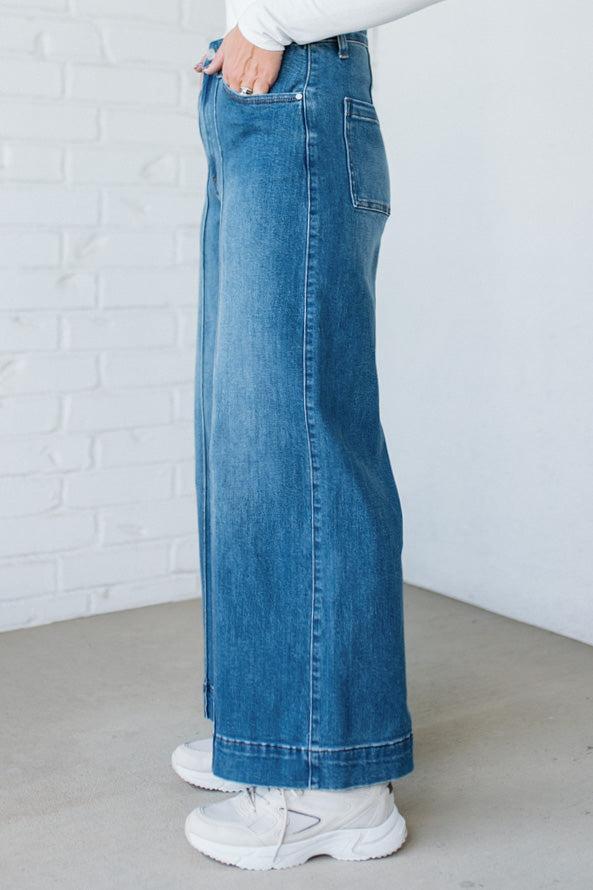 Chelsey High Rise Pin Tuck Denim - ANNIEWEAR