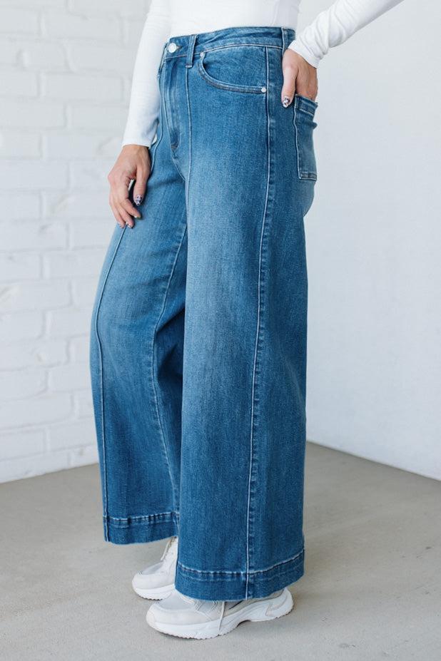 Chelsey High Rise Pin Tuck Denim - ANNIEWEAR