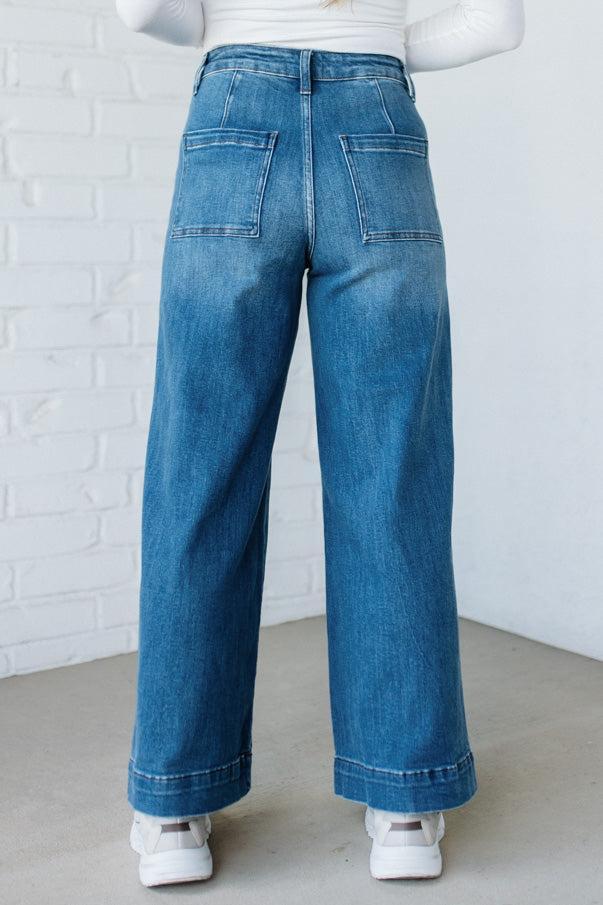 Chelsey High Rise Pin Tuck Denim - ANNIEWEAR