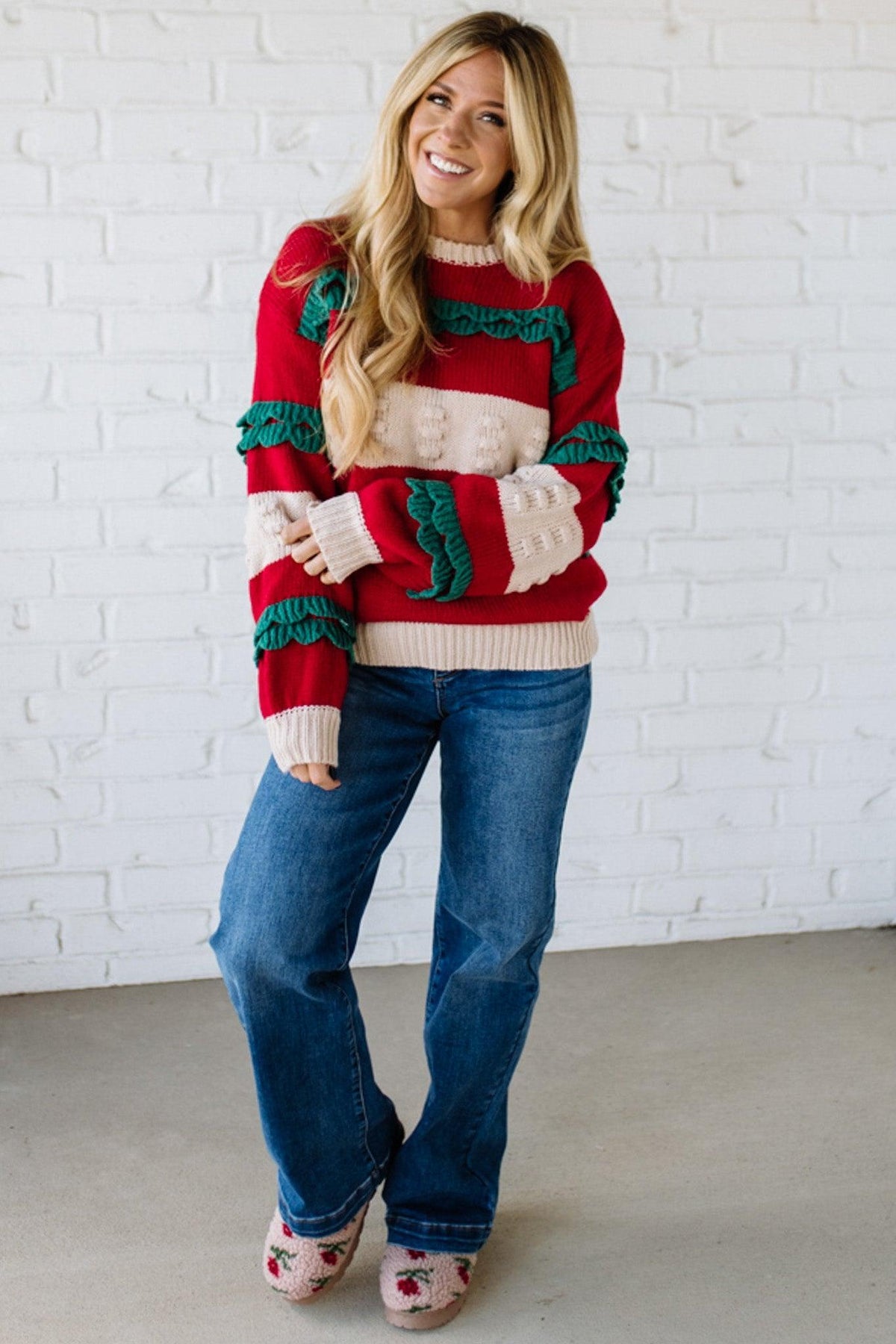 Christmas Ruffle Sweater