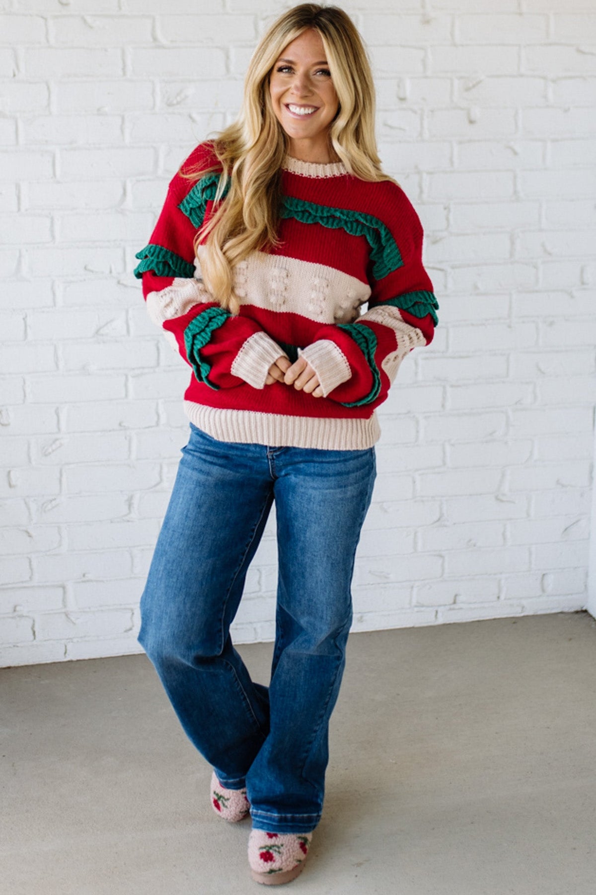 Christmas Ruffle Sweater