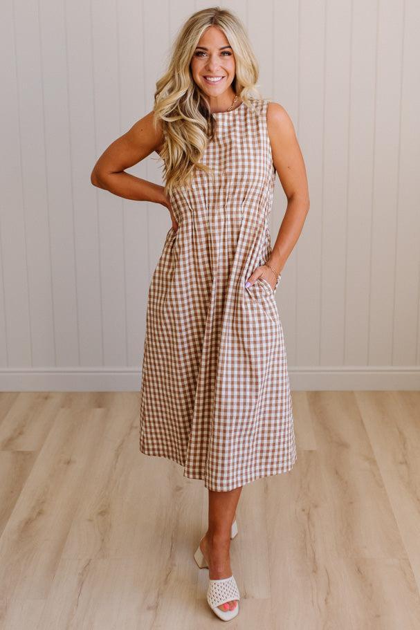 Clara Gingham Midi Dress