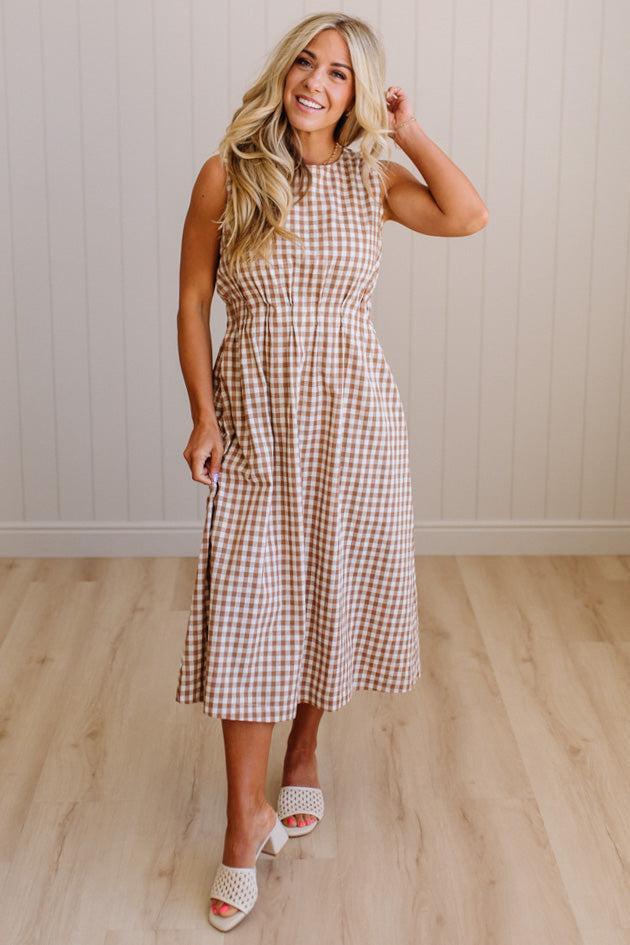Clara Gingham Midi Dress