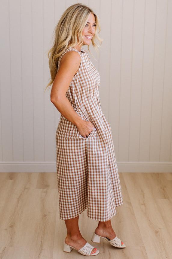 Clara Gingham Midi Dress