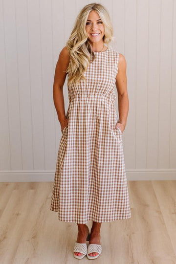 Clara Gingham Midi Dress