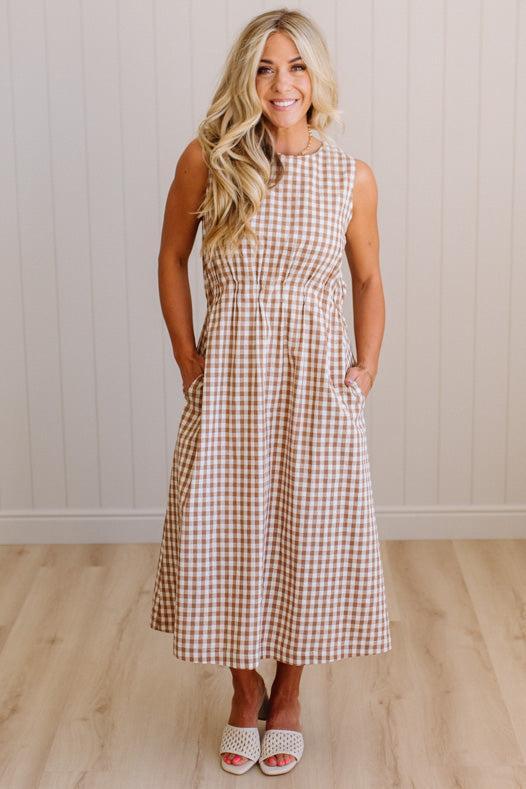 Clara Gingham Midi Dress