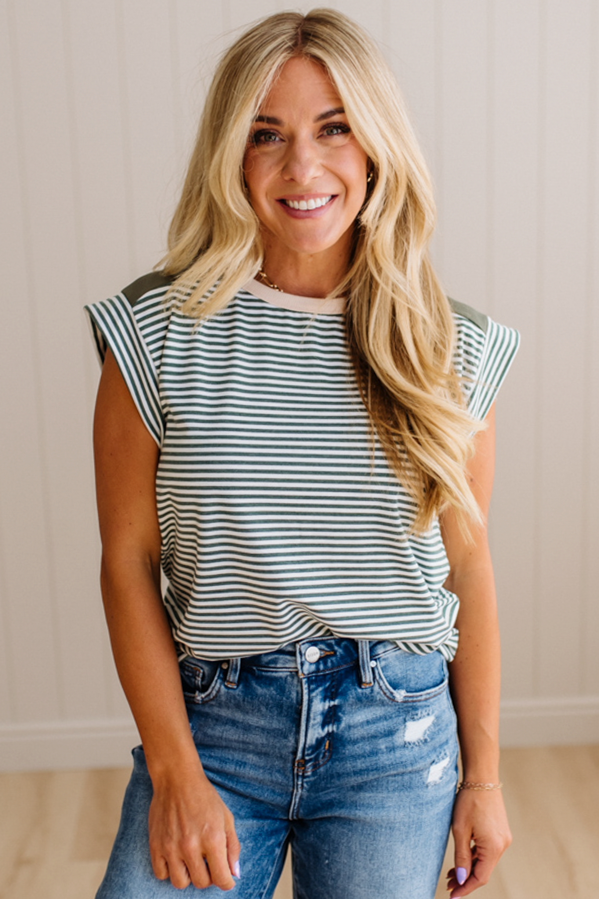Contrast Striped Everyday Top