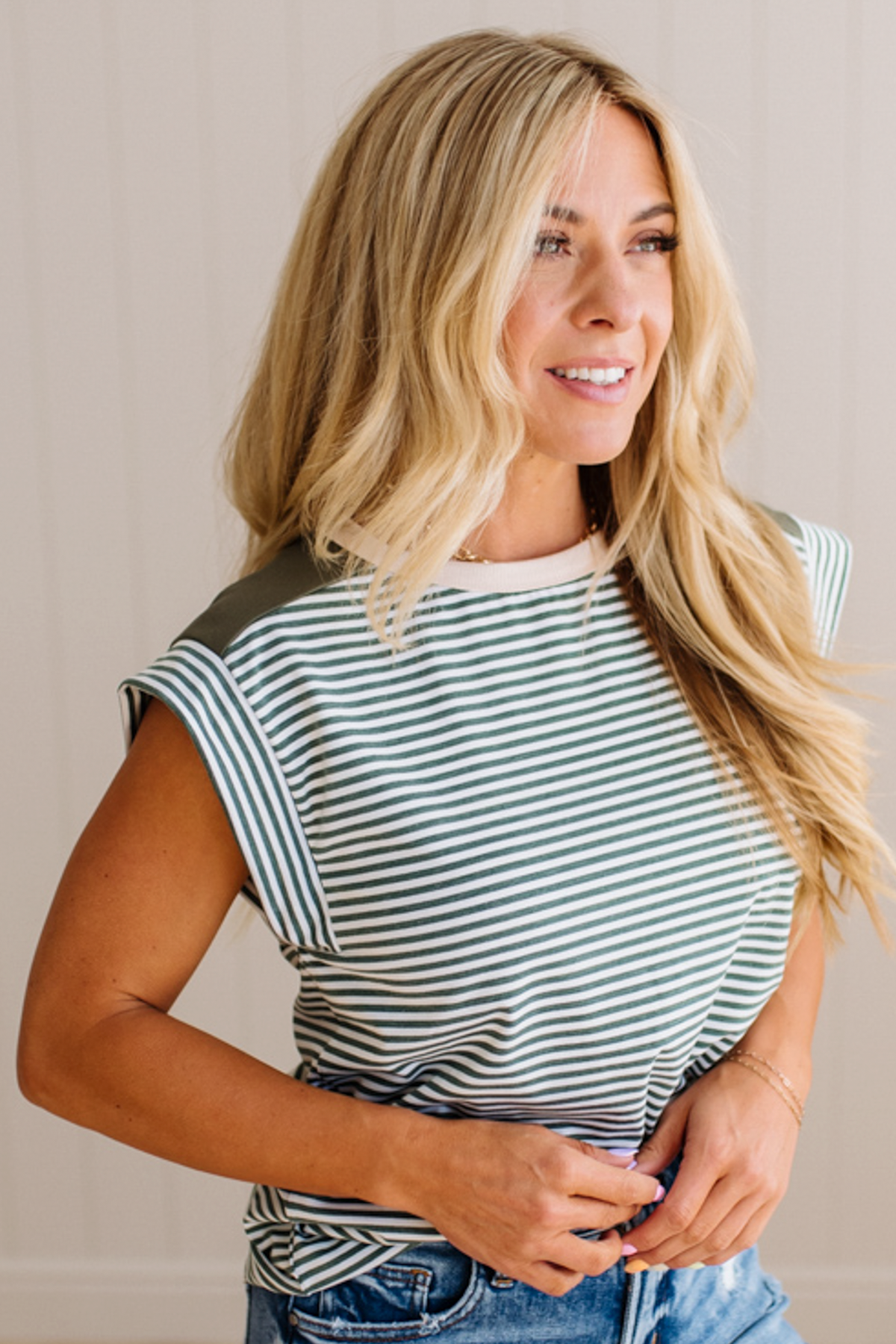 Contrast Striped Everyday Top