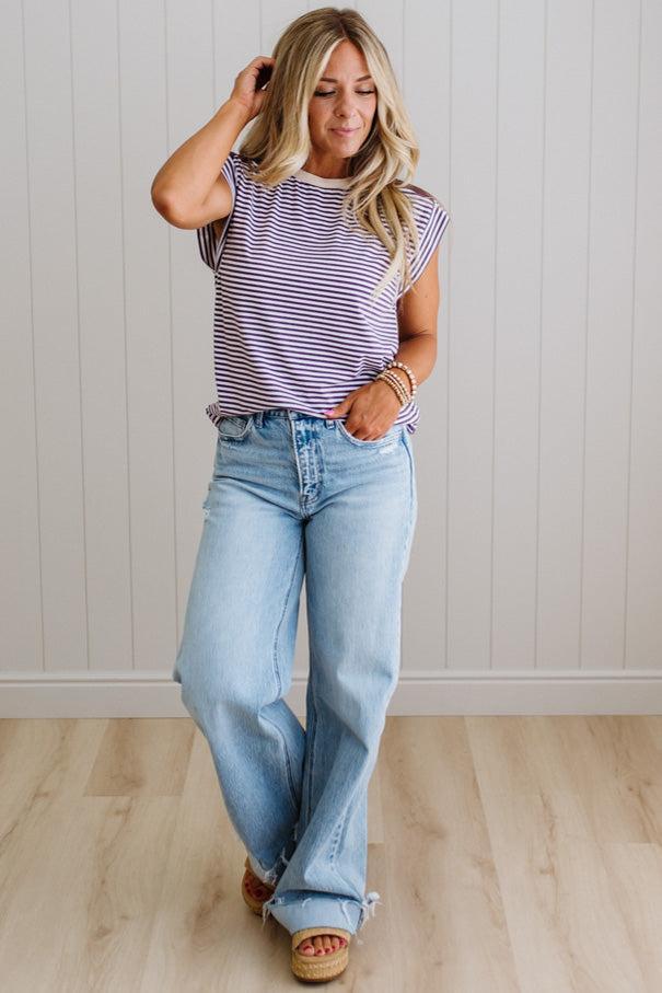 Contrast Striped Everyday Top