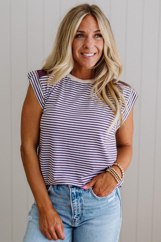 Contrast Striped Everyday Top