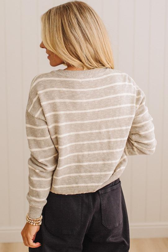 Cortney Cotton Slub Striped Sweater