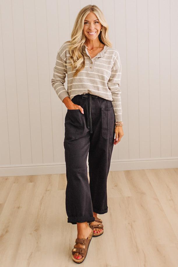 Cortney Cotton Slub Striped Sweater