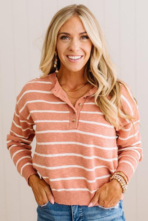 Cortney Cotton Slub Striped Sweater
